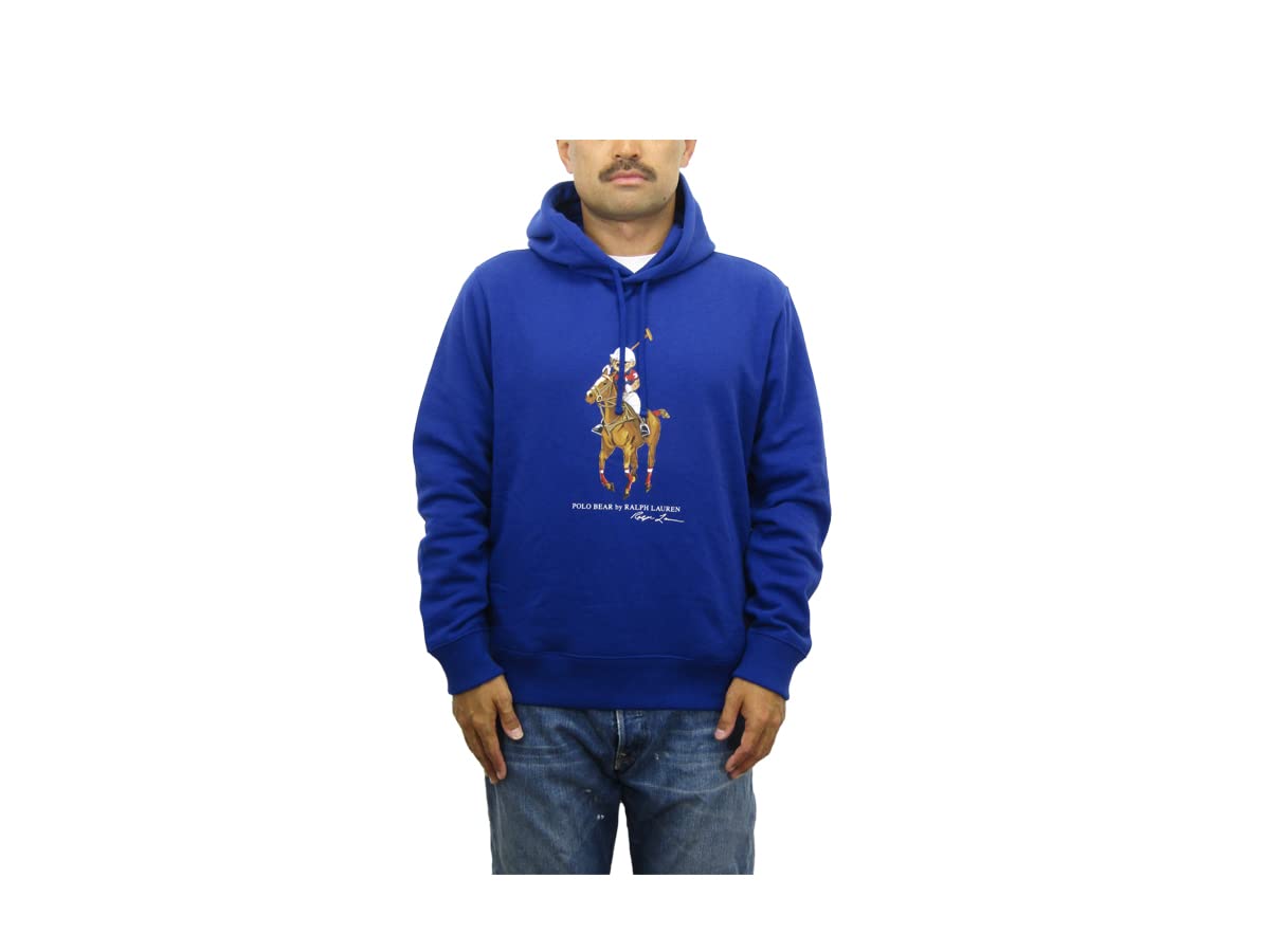 

Polo Ralph Lauren Polo Bear Print Pullover Sweatshirt Blue Men s Hoodie, 0102941, XXL, [Used] синий