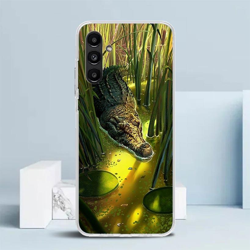 Crocodile Animal Phone Case For Samsung Galaxy A17 A37 A57 A16 A15 A14 A13 A56 A55 A54 A53 A36 A35 A34 A33 A26 A25 A24 A23 Galax