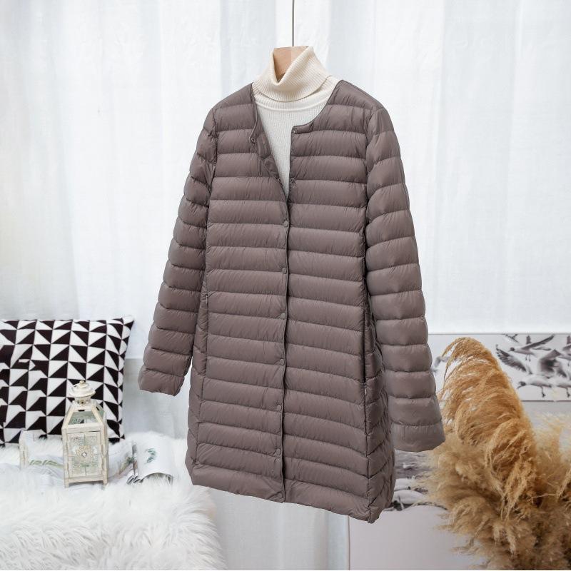 2025 Down Jacket Women's New Autumn and Winter Light and Thin Short Ultra-light Inner Wear Liner White Duck Down V Collarless Jacket
