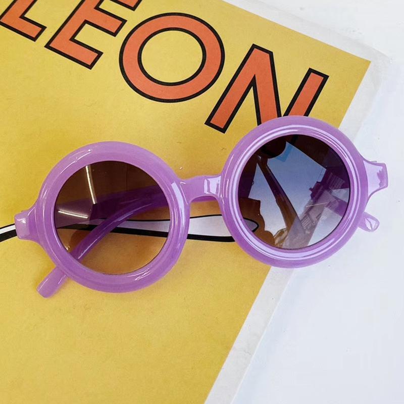 

Новые детские уличные солнцезащитные очки с защитой от ультрафиолета, очки для девочек, солнцезащитные очки 0-8Y фиолетовый