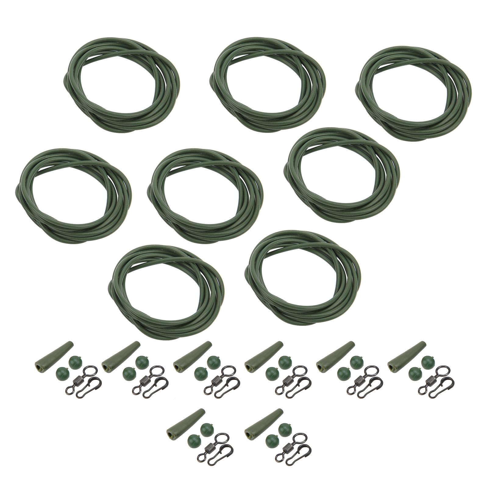 

8 ШТ. АБС-пластик + Медный сплав Портативные Силиконовые Поводки Вертлюг Карповые Рыболовные Аксессуары(зеленый )