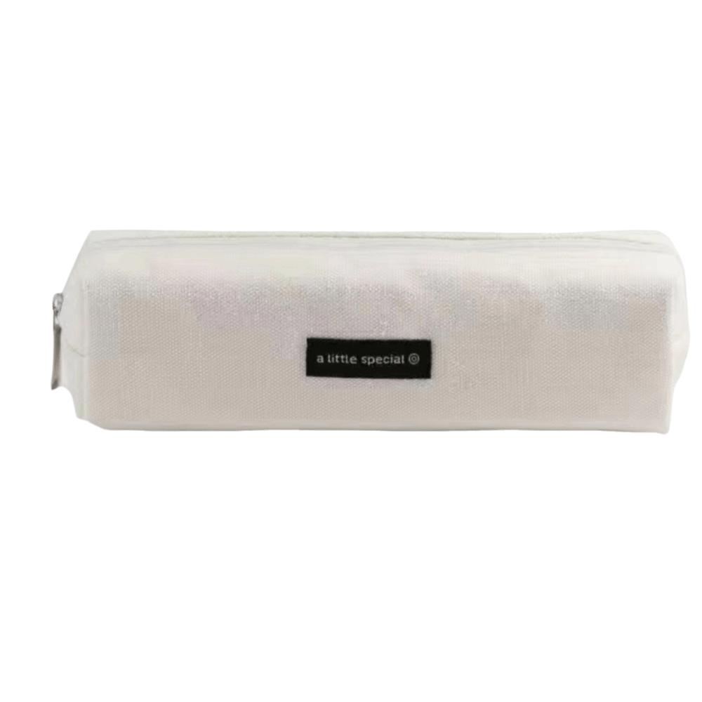 Small Size Canvas Pencil Case Solid Color Pencil Organizer Case  Stationery Storage