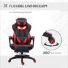 Gaming Chair, PU Leather Computer Chair, Home Office Chair with Footrest, Lumbar Support and Headrest, Red