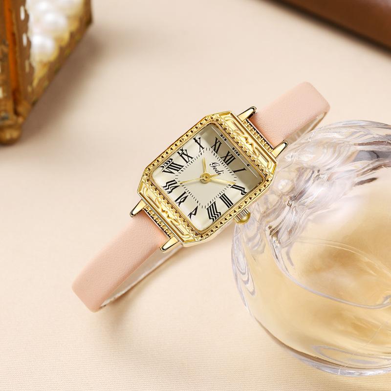 High-value retro Roman student watch niche three-dimensional engraving dial, high-end exquisite women's watch