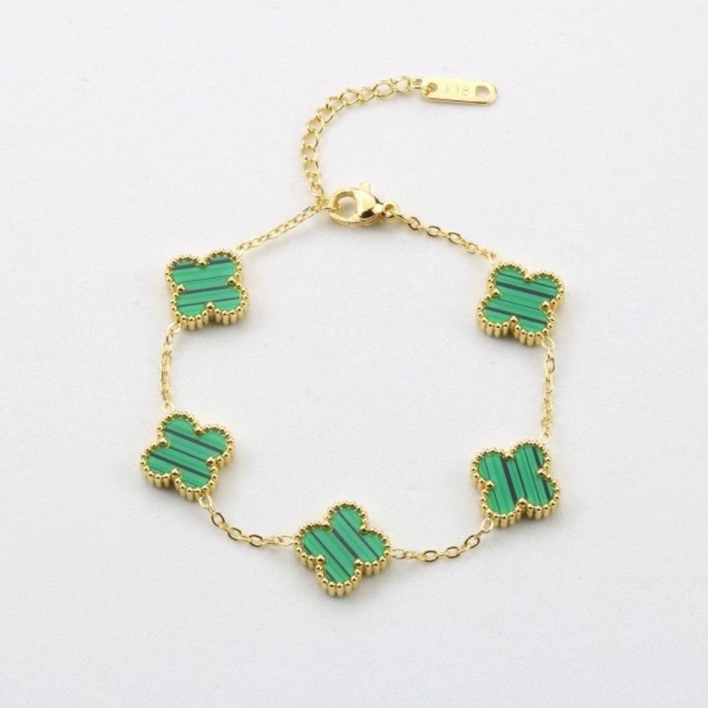 Bracciale alla moda in acciaio al titanio a forma di quadrifoglio per donna Semplice Leggera Lusso Trendy e Unico Accessori Gioiello