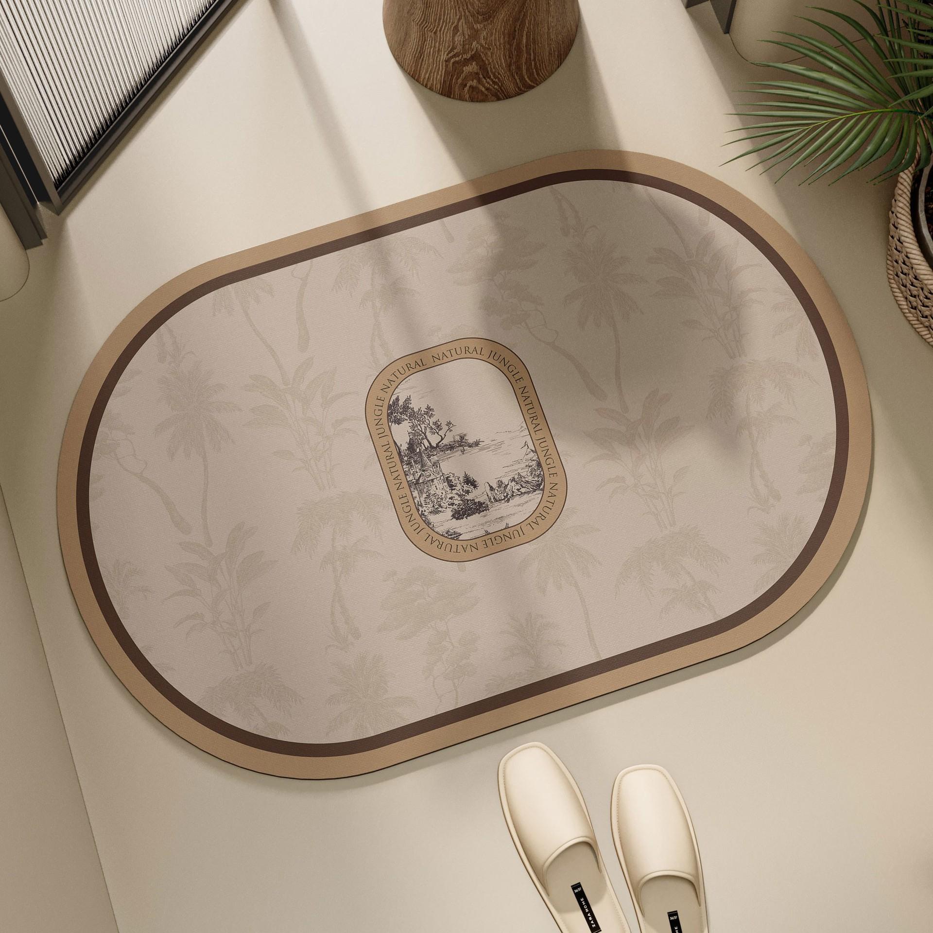 

Bathroom Floor Mat Soft Diatom Mud Water Absorption Quick-drying Toilet Household Dry Wet Separation Toilet Bathroom Bathing Foot Mat 50 * 80cm