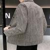ROMON Men's Striped Lapel Casual Jacket
