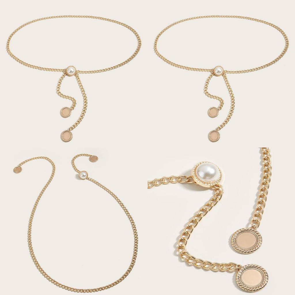 Modische Imitation Perlen Dekoration Damen Lässige Taillenkette Für Frühling Und Herbst