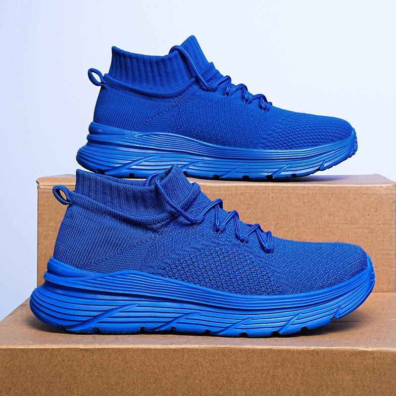 Men's Shoes Large Size New Shoes Sports Casual Shoes Fly Woven Breathable Lightweight Running Shoes Men's Mesh Shoes