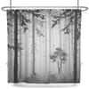 Nebeliger Wald Duschvorhang Für Badezimmer Natur Berg Baum Nebel Wald Wasserdichtes Gewebe Badewanne Duschvorhang Heimdekoration