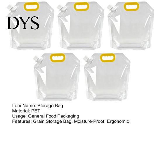 Kitchen Pantry Organization 5PCS Grain Storage Bag with Handle, Large Capacity Cereal Container, Vertical Standing Reusable Food Space Saving