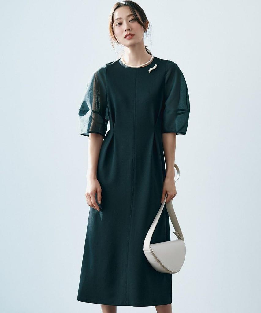 [UNFILO] [VERY Collaboration] BEAUTY MOVE Sheer Sleeve Dress