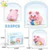 HUIQIBAO Mini Süßes Schwein Mikro Bausteine 3D Diamant Modell Tiere Steine DIY Stadt Bau Spielzeug für Kinder Kinder Geschenk