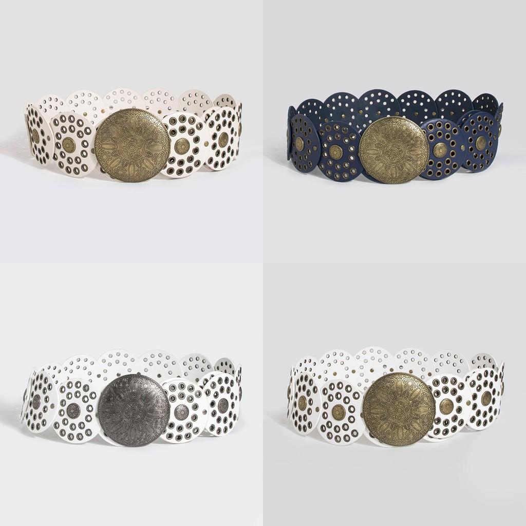 Breiter Vintage-Punk-Gürtel mit Nieten-Ösen-Beschlägen für modische Streetwear