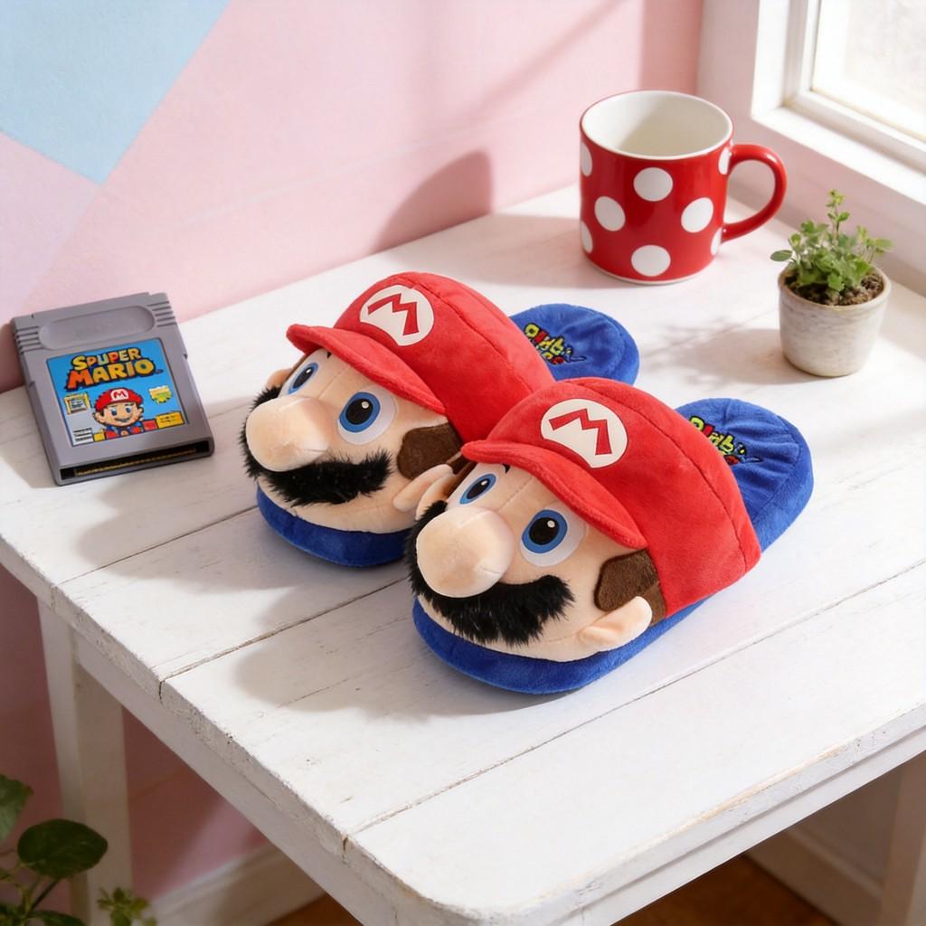 Yoshi Mario Cartoon Home Slippers With Super Soft Fleece For Couples Winter Comfort