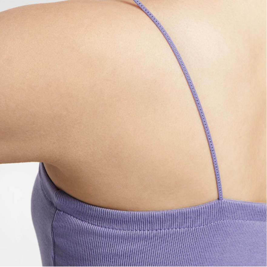 Nike Sportswear Chill Knit Comfortable Solid Color Sleeveless Dress Women dresses Soft-Purple Sail-White FN4158-527