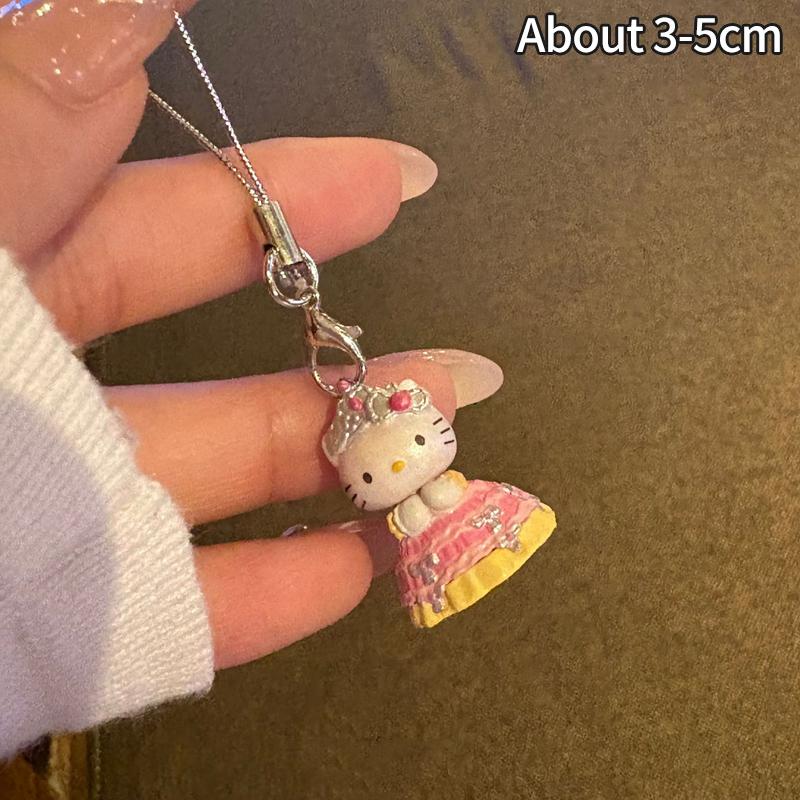1 OR 10 PIECES Sanrio Hello Kitty Key Rings Chocolate Mushroom Hellokitty Japanese Charms Y2K Phone Chain Decoration Pendant Girls Present
