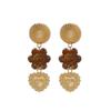Vintage Multi Layer Dangle Earrings for Women Enamel Flower Heart Drop Earrings Fashion Charm Beach Vacation Jewelry Accessories