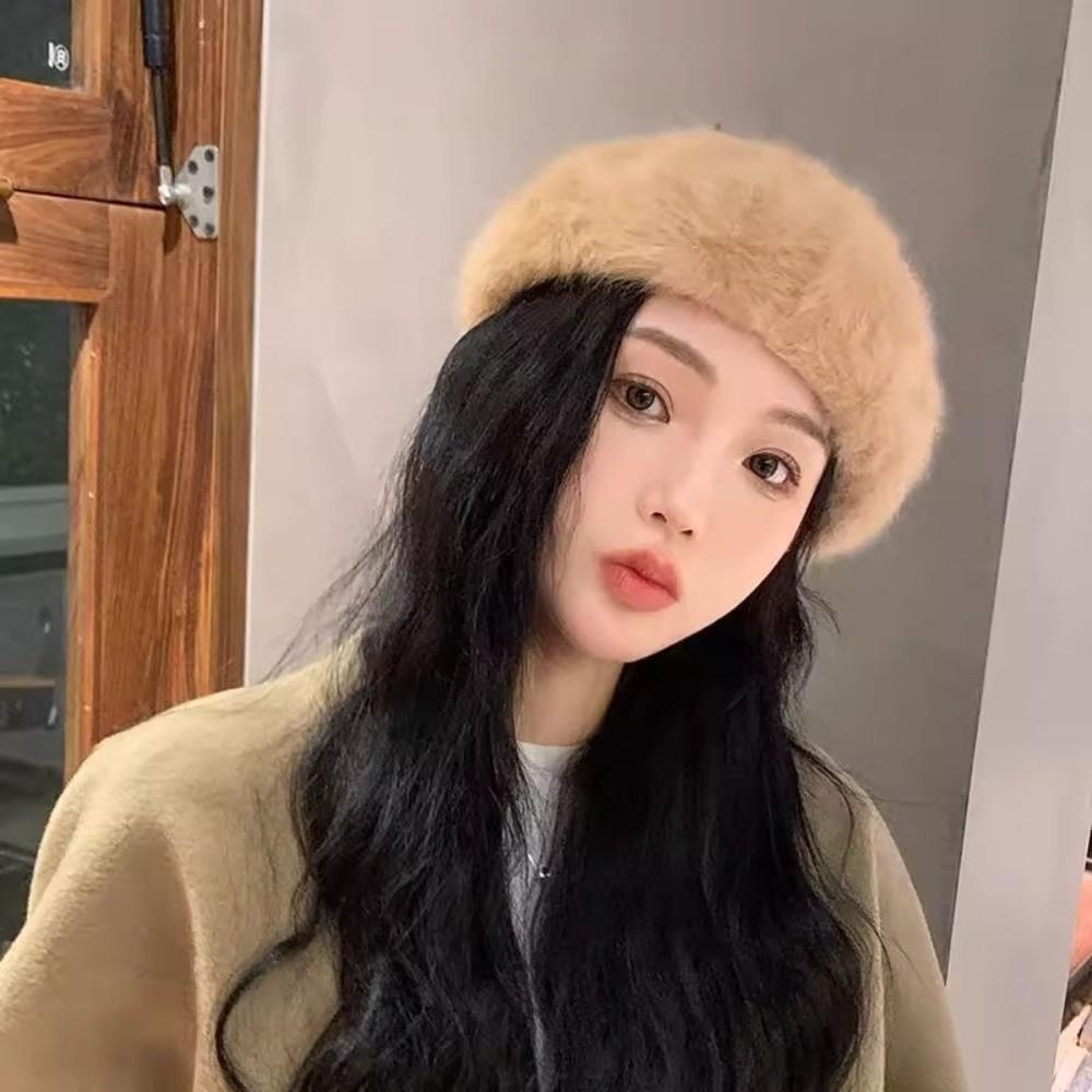 Plush Painter Caps Keep Warm British Beanie Hat Fashion Artist Hat  Autumn