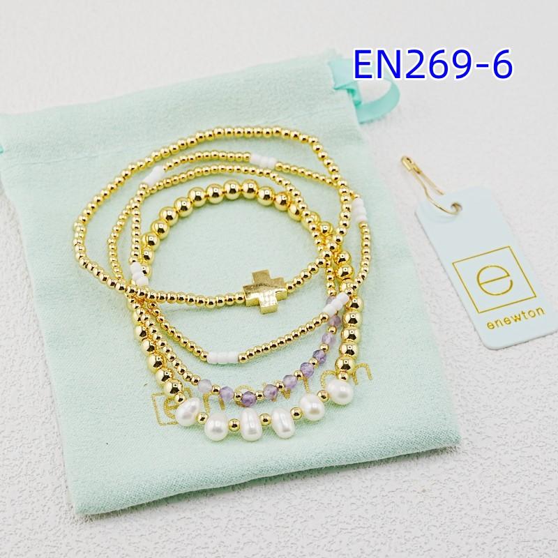 Enewton 4pcs Set Stackable Pearl Cross Bracelets Fashion Jewelry