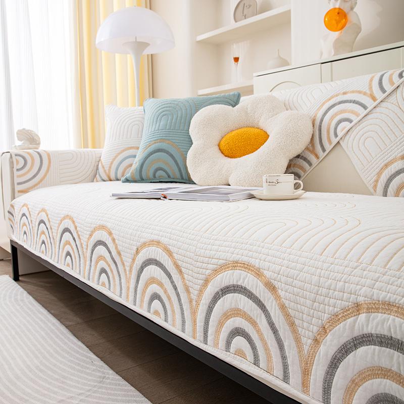 Pure Cotton New Sofa Cushion, All-season Universal Anti Slip Seat Cushion, All Cotton Simple Modern Sofa Cover, Towel Cover Cloth