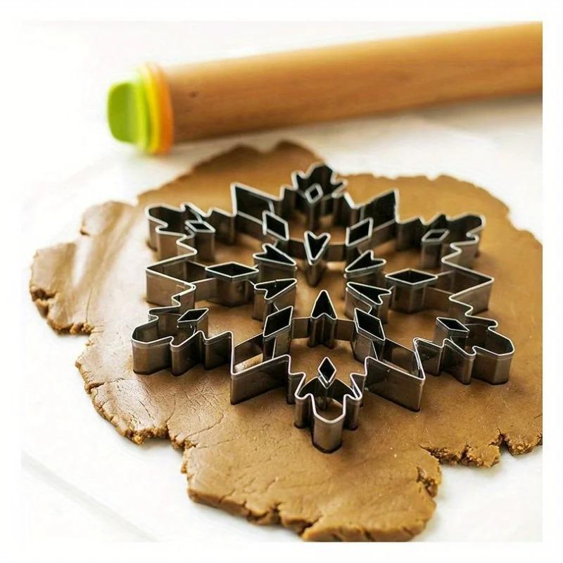 Edelstahl-Schneeflocken-Ausstecherform, Keks-Gebäck-Kuchenform zum Backen, Werkzeug, DIY-Weihnachts-Schneeflocken-Plätzchenformen