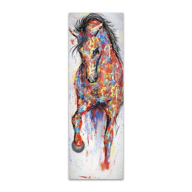 

Абстрактная живопись на холсте с изображением лошади, художественные постеры и принты большого размера, куадрос, животные, настенные художественные картины для гостиной, украшения дома 20*40cm