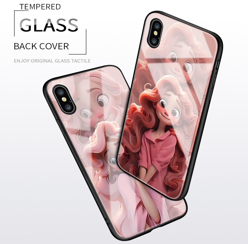 Tempered Glass Phone Case For OPPO Reno13 Reno14 Realme 11 12Pro 14 GTNeo6 C21Y C53 C75 OnePlus Nord2 NordCE3Lite Soft Edge Shockproof Smooth Shell