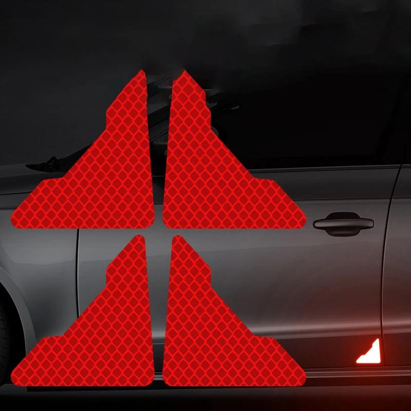 8PCS Car Door Stickers Universal Safety Warning Mark OPEN High Reflective Tape for Auto Accessories Exterior Bike Helmet Safety
