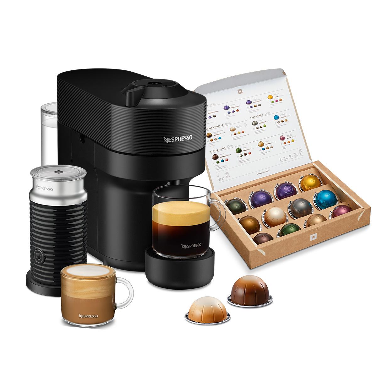 Nespresso Liquorice Black De’longhi Vertuo Pop Schwarz Kapselmaschine Env90.bae | Kaffeemaschine Inkl. Aeroccino Milchaufschäumer, 4 Tassengrößen, Barcode-Erkennung, Kompaktes Design, One-Touch Bedienung - Bild 3