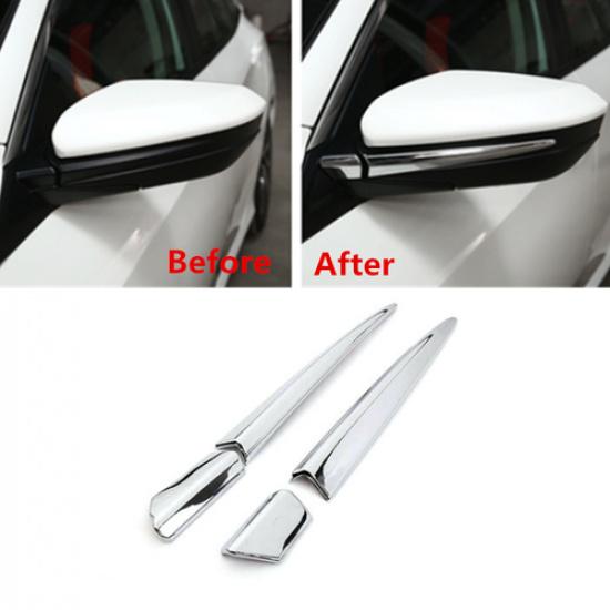 4X Chrome Rearview Mirror Strip Moulding Cover Trim for Honda Civic 2016-2021
