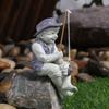 Statue de Jardin Garçon Pêcheur Ornements de Cour Résine Pêcheur Sculpture de Pelouse Drôle Décoration de Maison Support Dropshipping 15*10cm