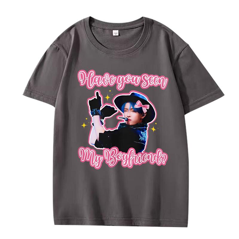 Ateez Hongjoong Cowboy Boyfriend T Shirt men women Oversized 100% Cotton Hot sale short sleeve Summer print  fashion Unisex tops