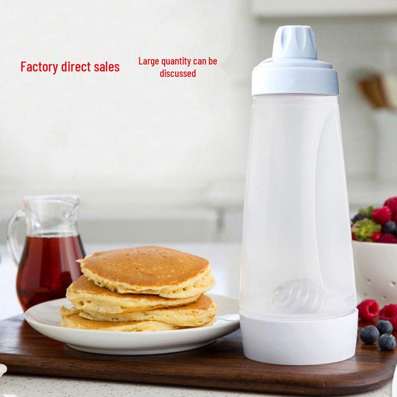 Whiskware Hand-Cranked Mixing Bottle with Scale for Pancake Batter and Cream Dispenser