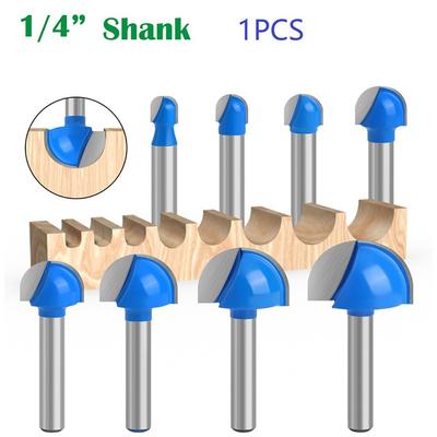 1/4 Shank Ball Nose Router Bits End Mill Round Cove Box Solid CNC Milling Bit