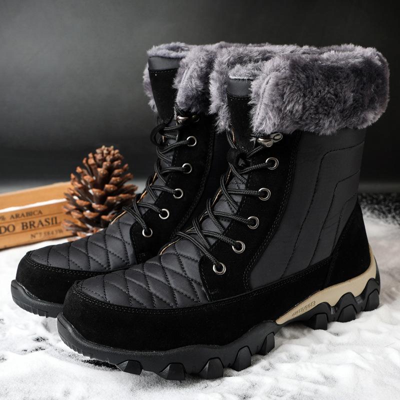 Large Size Snow Boots Men's Outdoor Travel Mountaineering Outdoor Non-slip Northeast Large Cotton Shoes High Top Medium Boots
