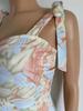V Neck Strap Printingt Dress Lace Up Knee Length Dress Elegant Sleeveless Dresses  Causal Women Dress