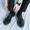 Móda Nové Pánské Černé Módní Mokasíny Originální Lakovaná Kůže Kulatá Silná Podrážka Nazouvací Formální Pánské Boty Obchodní Kancelář Kožená Bota