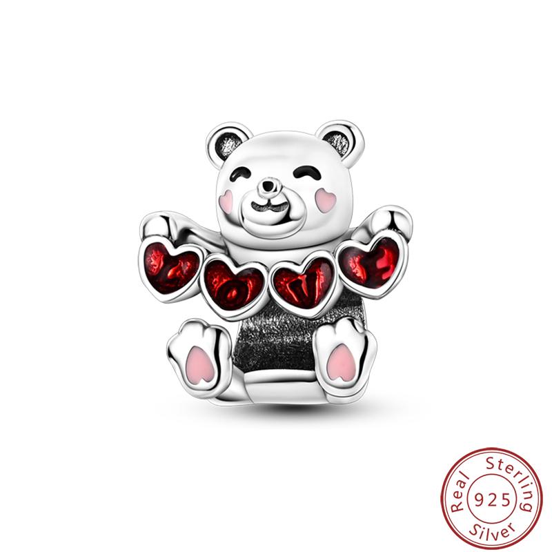 Süßes Kupfer Zirkuskleid Blumen Plüsch Junggesellenhut Bärenanhänger Perlen 3mm DIY Schmuck