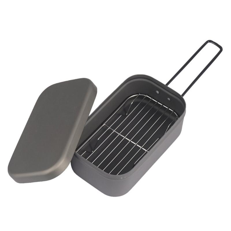 Aluminum Lunch Box Ourdoor Camping Cookware Food Container Storage Dinnerware