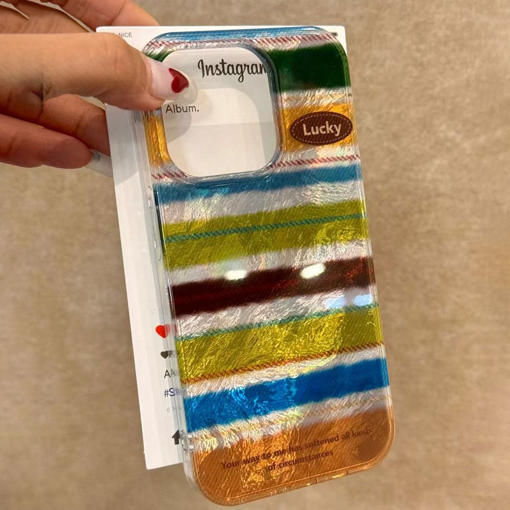 

Glossy Stripes Wave Edges Women Phone Case for iphone 17 Air 16 15 14 7 8 Plus 13 11 12 Pro Max X XS XR SE 2022 2020 16e Cover iphone 17 Pro Max білий