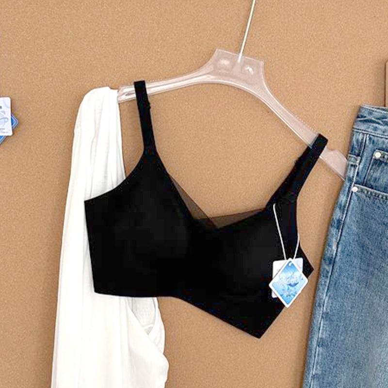 #Ultra-thin cool ice-skin underwear women's small breasts gather and pull up to prevent sagging comfortable bra thin