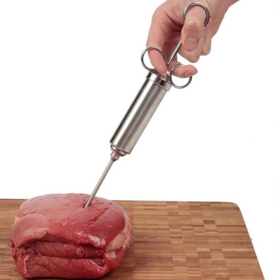 Sada vstřikovačů na marinádu s nerezovými jehlami pro BBQ gril Turecko Ergonomický design kořenící vstřikovač pro chutné masové hrudí