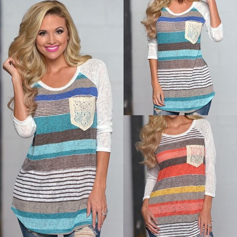 Womens Casual Cotton T Shirt Loose Fit Fashion Shirt Long Sleeve Top For Daily Wear