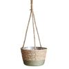 Grass Woven Hanging Flower Baskets Woven Hanging Green Plant Potted Flower Basket Cattail Hanging Flower Pots
