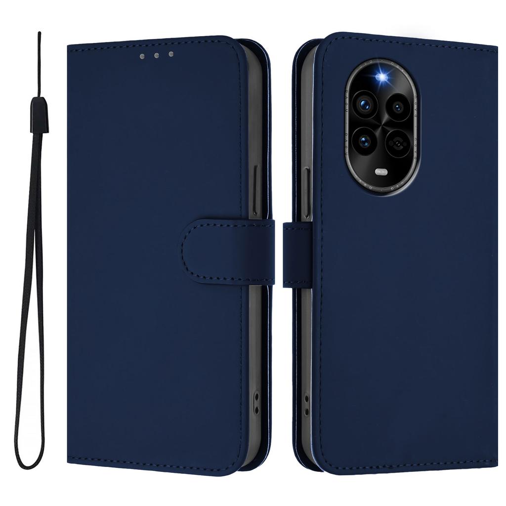 For Huawei nova 13 Pro 5G Case Solid Color Wallet Leather Phone Cover with Strap