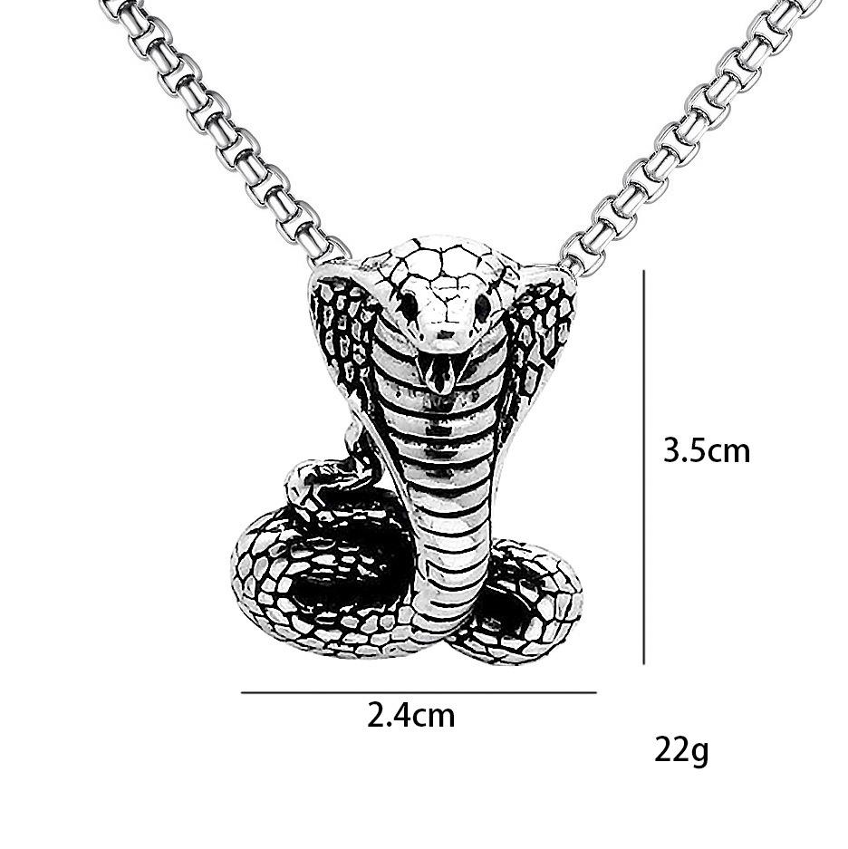 Night Club Hip-Hop Fashion Personality Trend Cobra Stainless Steel Titanium Steel Necklace Pendant Men'S And Women'S Models