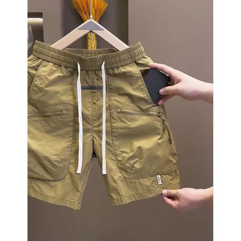 2024 Pantaloni Scurți Trendy American Casual pentru Bărbați - Design Ușor cu Cinci Puncte