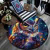 Cosmic Owl Round Area Rug,Carpet Rug for Living Room Bedroom Sofa Playroom Decor,Non-slip Floor Mat