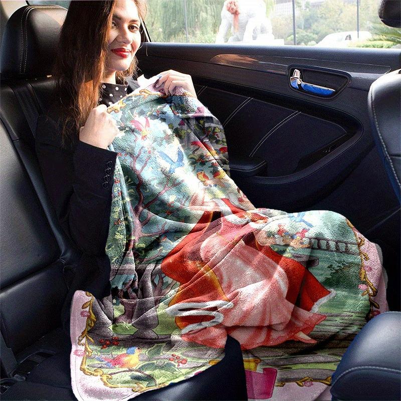 1pc Princess Printing Blanket - Soft, All-Season Throw for Office Blanket,Personalized Gift with Adorable Cartoon Design